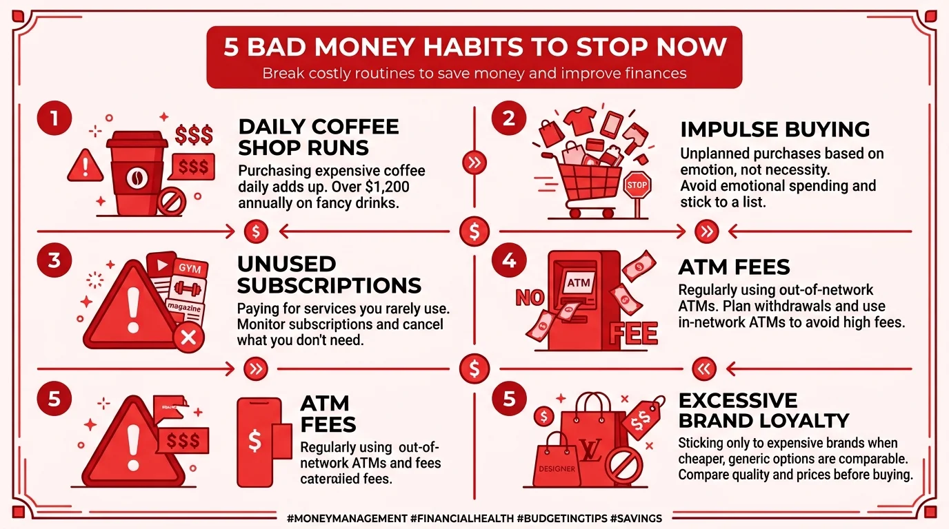5 bad money habits to avoid to save money fast on a low income UK USA