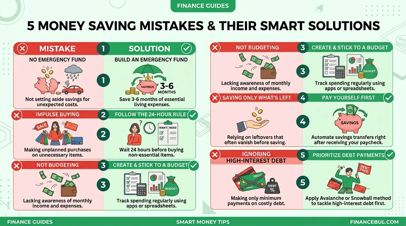 5 money saving mistakes to avoid to save money fast on a low income UK USA 2026