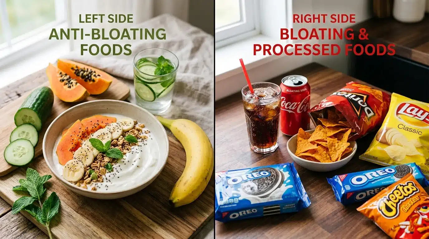 Foods that help versus foods that worsen bloating