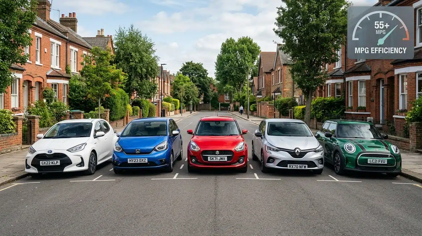 comparison of best mpg cars under £15,000 UK 2026